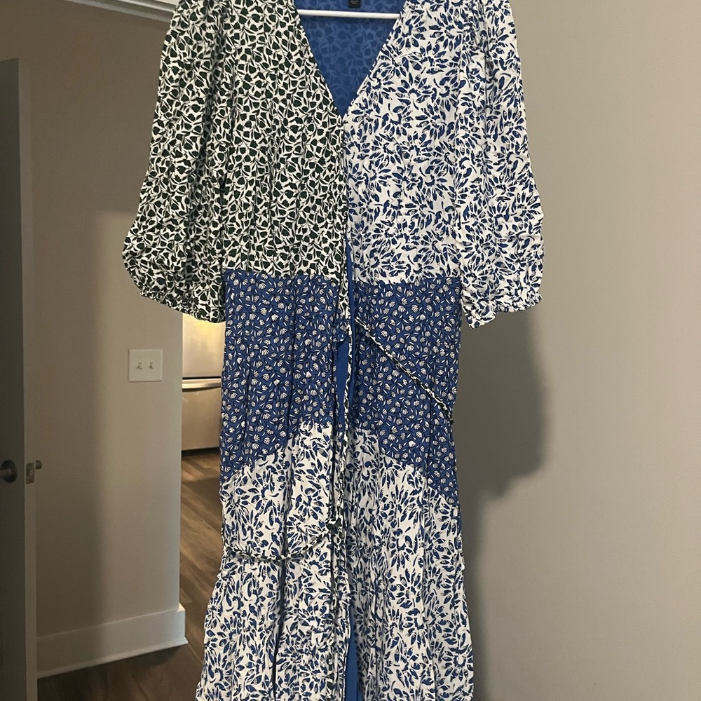 Ann Taylor Vibrant Blue Patterned Dress